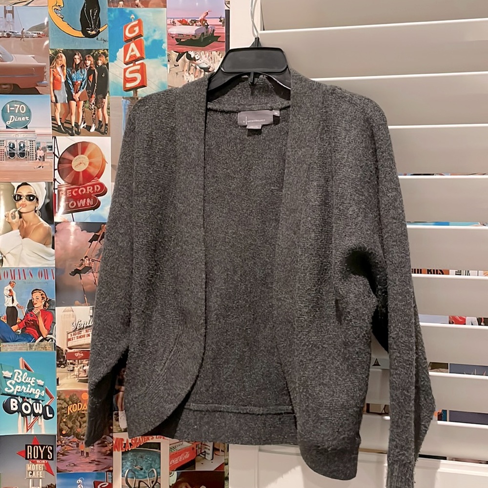 Anthropologie gray cardigan layer